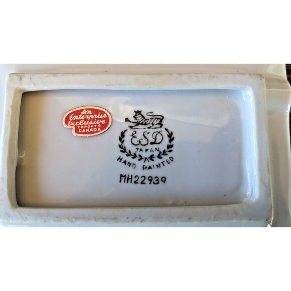 3 Vintage Hand Painted Car Ashtrays - Morris Austin Wolseley ESD Japan Gold Rim - Picture 2 of 8